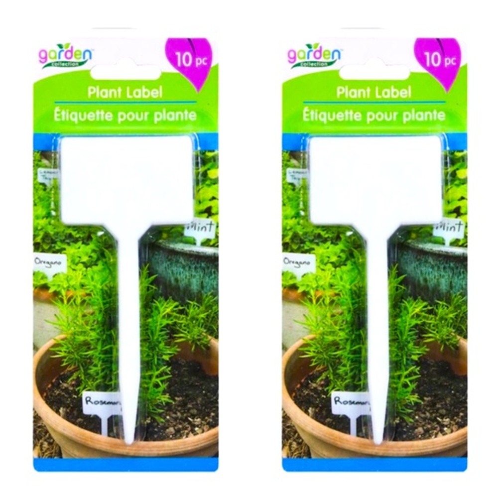 2 Pack Garden Collection 10ct Plastic Plant Label Stakes NWT